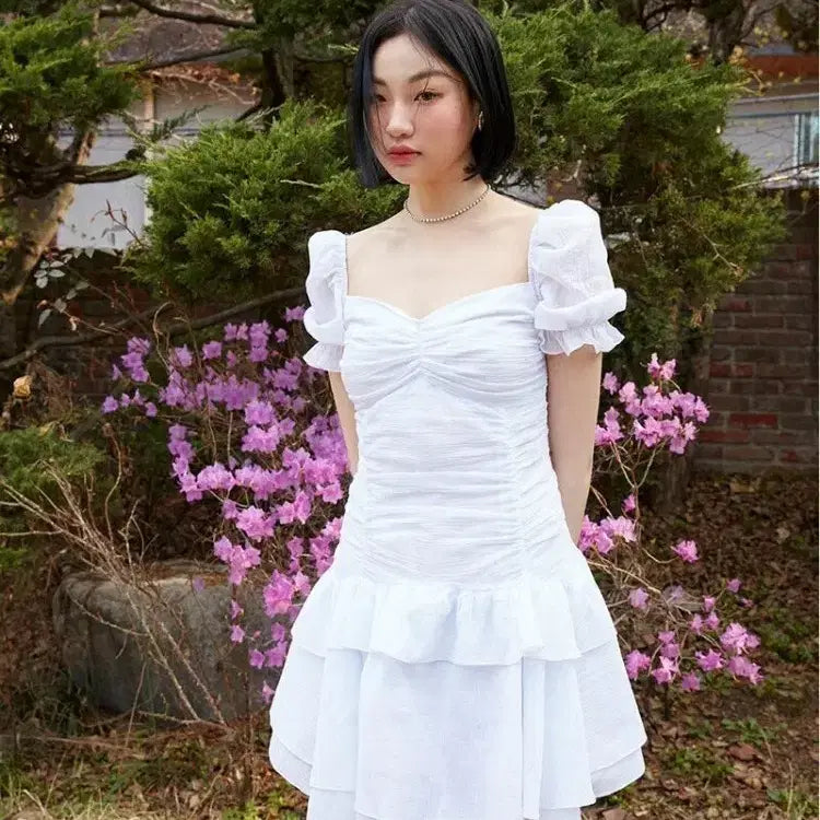 [BUNJANG] Not Your Roses Yuju Puff Shirring Dress Ivory Cotton / 낫유어로즈 유주 원피스 puff shirring dress