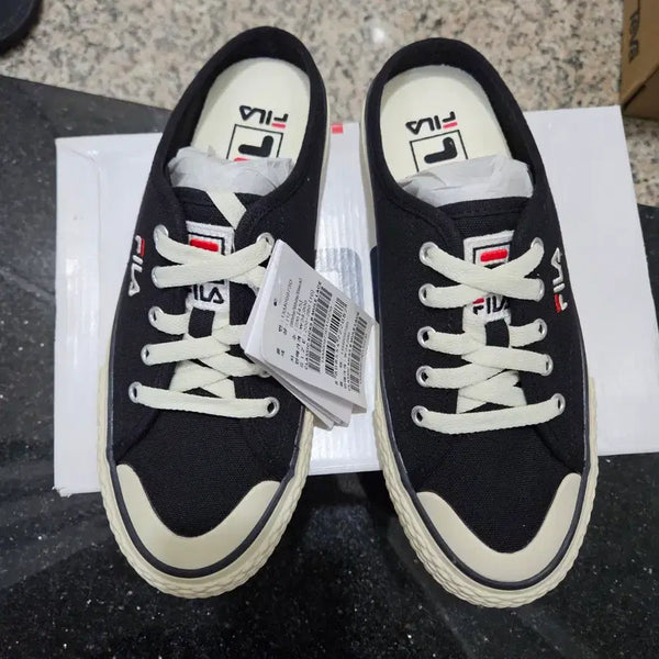 [BUNJANG] Fila Classic Kicks Black Sneakers Mules / 휠라 클래식 킥스 블랙 스니커즈 뮬