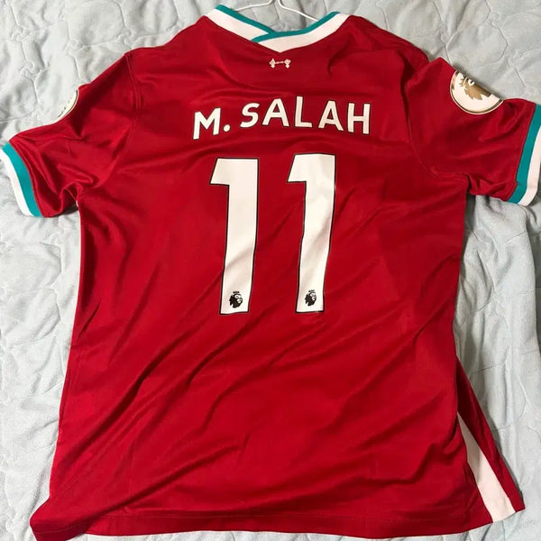 [BUNJANG] Liverpool 20-21 Season Mohamed Salah #11 Authentic Home Jersey with Gold Lion Patch / 20-21 시즌 리버풀 살라 11번 유니폼 황금사자 패치 부착 새상품