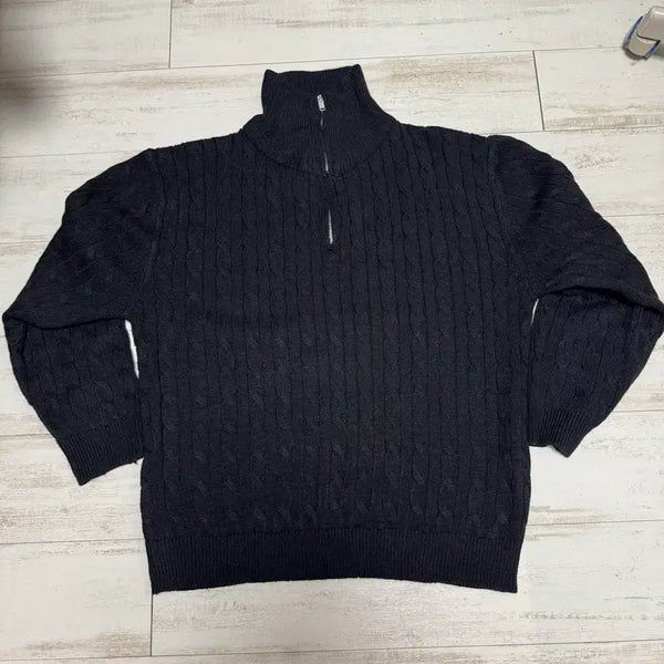 [BUNJANG] Remainsecond Oversized Volume Washable Half-Zip Cable Knit L / 리메인세컨드 오버핏 볼륨 워셔블 하프집업 케이블 니트 L