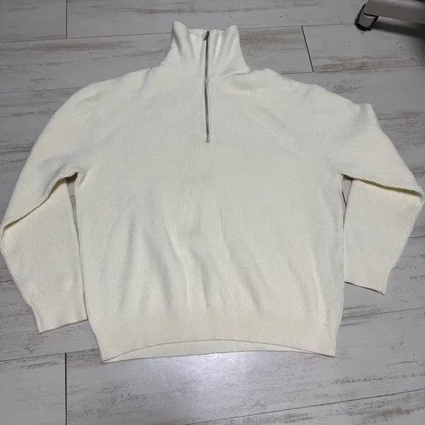 [BUNJANG] TOPTEN 115 Ivory Half-Zip Knit / 탑텐 115 아이보리 반집업 니트