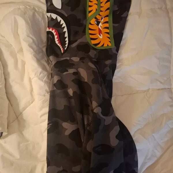 [BUNJANG] Bape Shark Hoodie Black Camo XL / XL)베이프 샤크 후드 블랙 카모