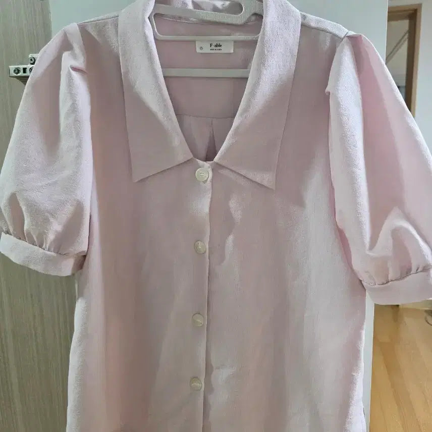 [BUNJANG] Pink Puff Sleeve Blouse / 여성핑크 퍼프 블라우스