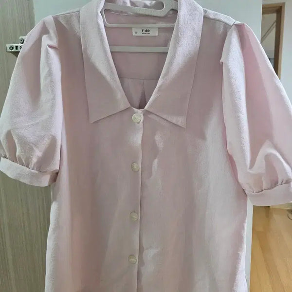 [BUNJANG] Pink Puff Sleeve Blouse / 여성핑크 퍼프 블라우스