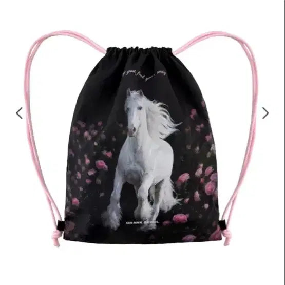 [BUNJANG] Crank String Bag Black Horse Design / 새상품)크랭크 스트링백 블랙 말/Crank Bag