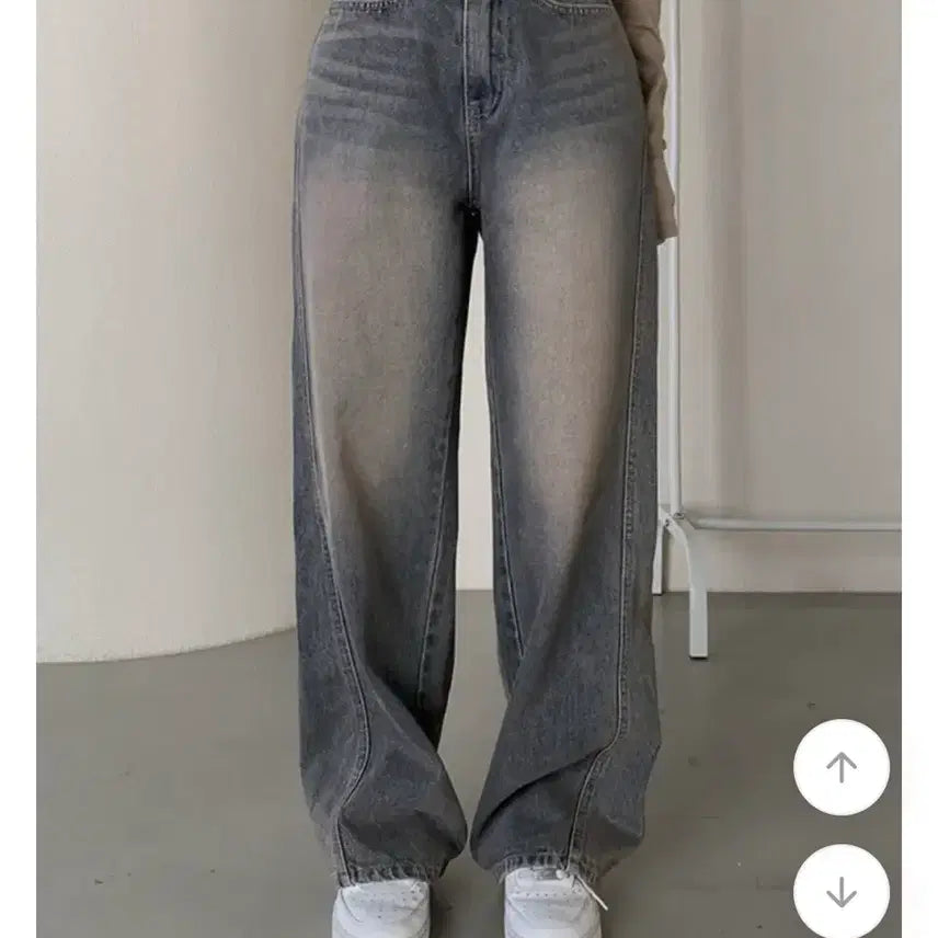 [BUNJANG] Hinique Peach Blue Wide Pants (Size S) / 에이블리 히니크 와이드팬츠 피치블루