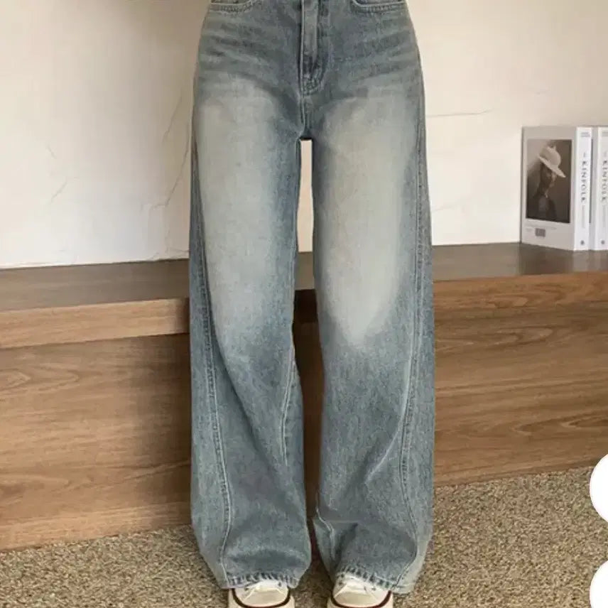 [BUNJANG] Heenique Vintage Blue Wide Leg Pants / 에이블리 히니크 와이드팬츠 빈티지블루