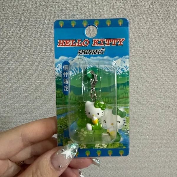 [BUNJANG] Classic Kitty Box Strap Keychain / 고전 키티 박스 스트랩 키링 와사비 키티