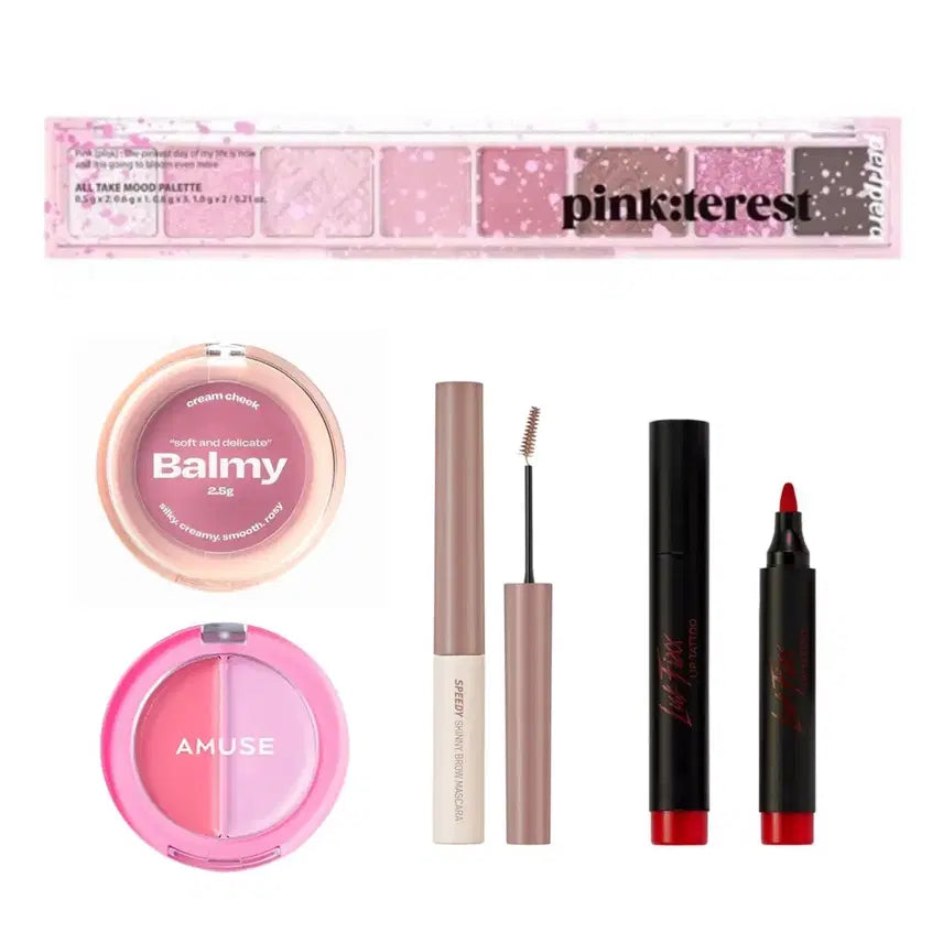 [BUNJANG] Peripera Forbes Selected 'Je Beop Jen Cool Pink' Eyeshadow Palette with Cream Cheek & Brow Cara/Lip Set / 페리페라 포브스선정 제법젠쿨한핑크 +크림치크 +브로우카라/립