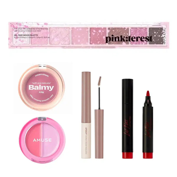 [BUNJANG] Peripera Forbes Selected 'Je Beop Jen Cool Pink' Eyeshadow Palette with Cream Cheek & Brow Cara/Lip Set / 페리페라 포브스선정 제법젠쿨한핑크 +크림치크 +브로우카라/립