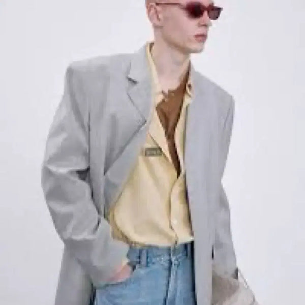 [BUNJANG] Recto Grey Suit Setup Jacket Trousers / 렉토 셋업 그레이 수트 정장 자켓 트라우저