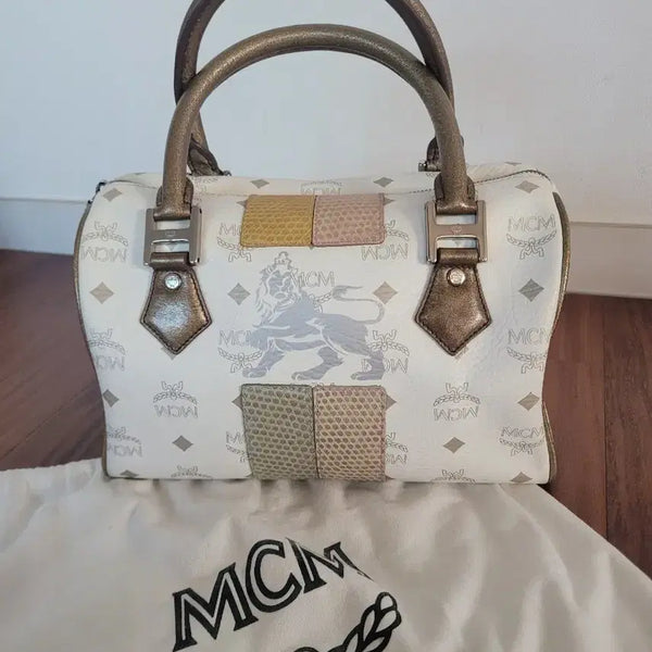 [BUNJANG] MCM Visetos Speedy Bag White / MCM 비세토스 스피디 백 화이트 정품