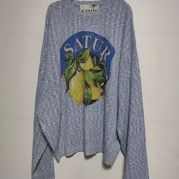 [BUNJANG] SATUR Lemon Pattern Knit / SATUR 레몬 패턴 니트