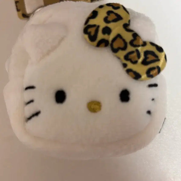[BUNJANG] Hello Kitty Leopard Print Mini Square Pouch with Keychain / 새상품) 헬로키티 호피 미니 사각 파우치 키링