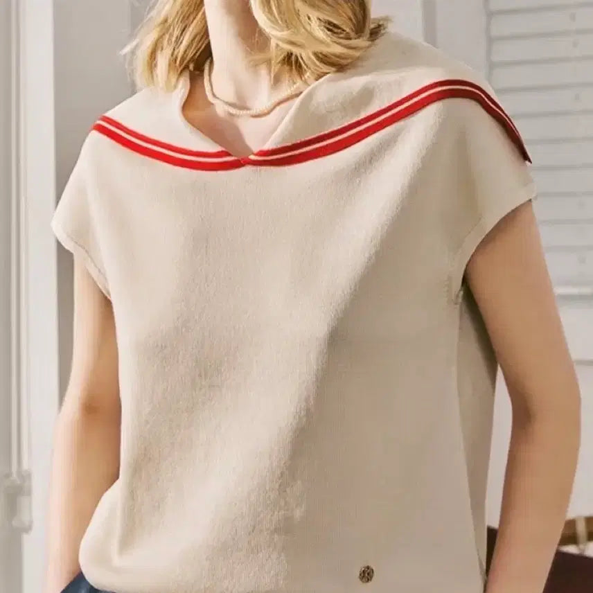 [BUNJANG] Karl Lagerfeld 25SS Summer Sailor Collar Knit / 칼라거펠트 25SS 썸머 카라 니트