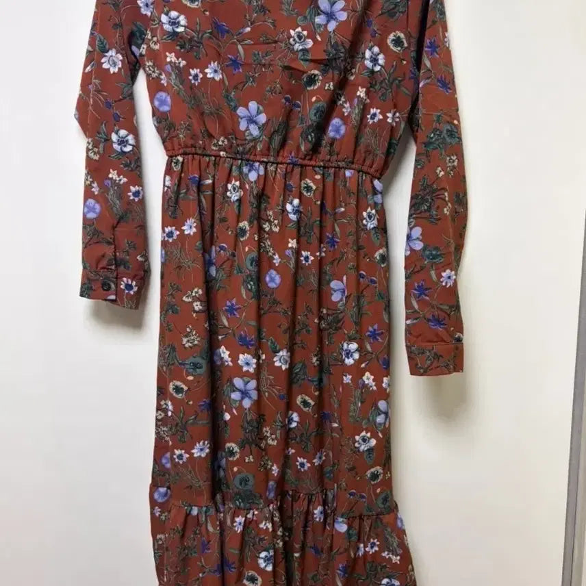 [BUNJANG] Floral Pattern Long Dress / 플로럴 패턴 롱 원피스