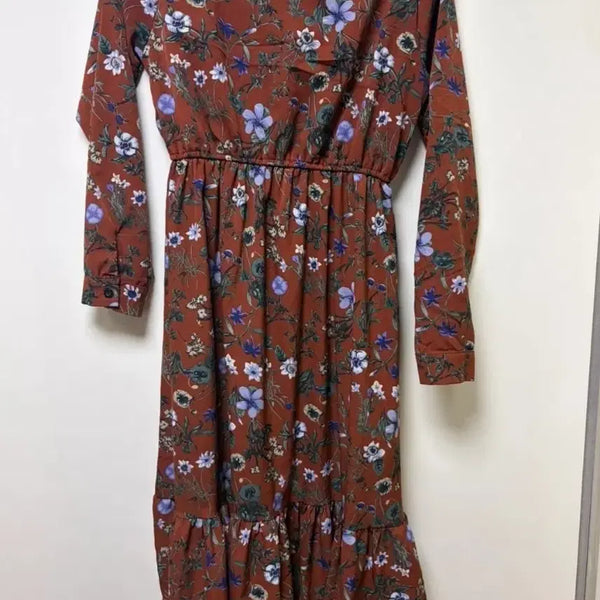 [BUNJANG] Floral Pattern Long Dress / 플로럴 패턴 롱 원피스