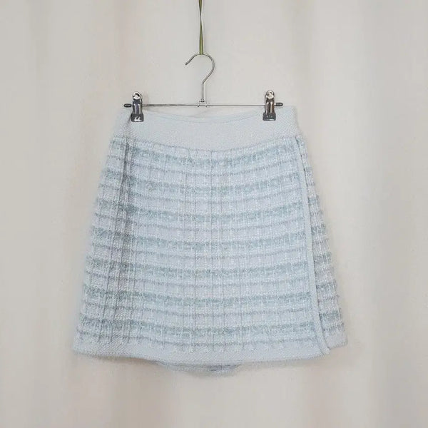 [BUNJANG] Ozsecon Tweed Culottes Skirt (Sky Blue, Size 27-28) / 한섬 오즈세컨 트위드 스코트 27-28