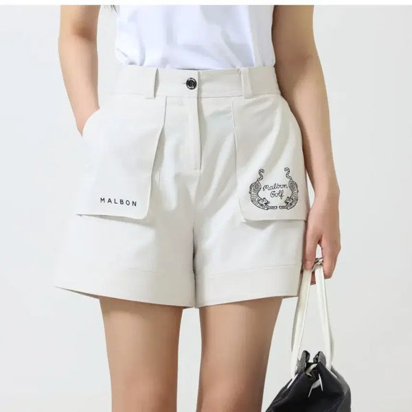 [BUNJANG] Malbon Printing Logo Short Pants / 말본 프린팅 로고 포인트 숏 팬츠