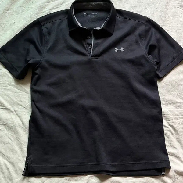 [BUNJANG] Under Armour Short Sleeve Polo Shirt Black M / 언더아머 반팔 카라티 블랙 M
