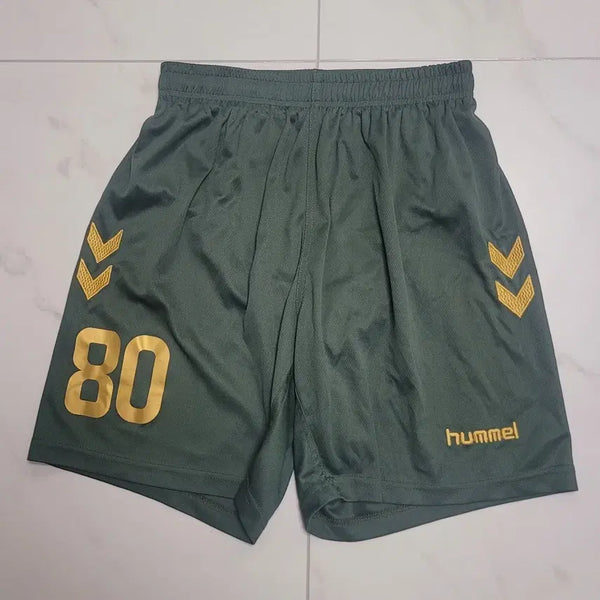 [BUNJANG] Hummel 2XL Olive Jersey Shorts with '80' Logo / 험멜 2XL 져지 반바지 80