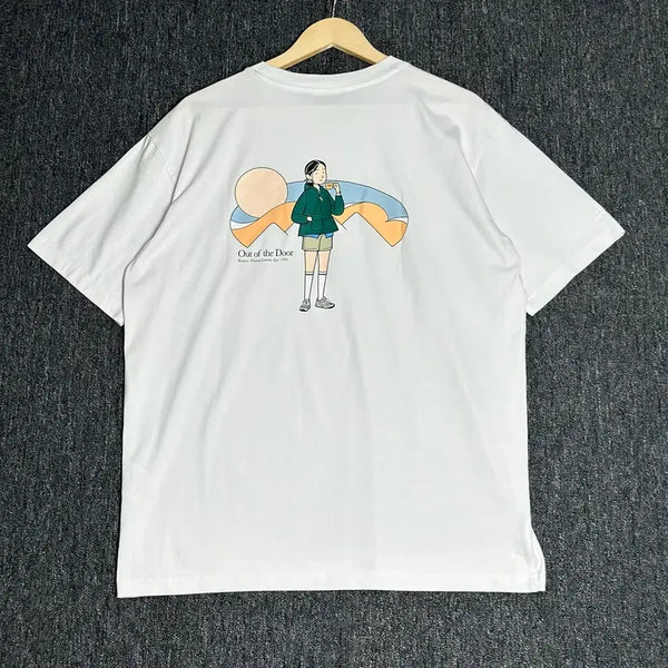 [BUNJANG] OUTDOOR GRAPHIC Short Sleeve T-Shirt White XL / 아웃오브도어 그래픽 반팔티 화이트 105(XL)
