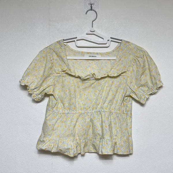 [BUNJANG] LAY BRICK Square Neck Blouse S / LAY BRICK 블라우스 s/ 스퀘어넥