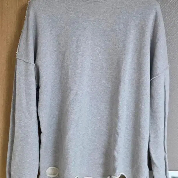 [BUNJANG] ANOTHER in Seoul Gray Distressed Sweatshirt / 그레이 디스트로이드 맨투맨