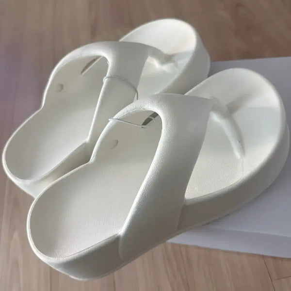 [BUNJANG] Platform Flip-Flops (White, 230mm) / (새상품)쪼리 플랫폼 6cm 화이트 230