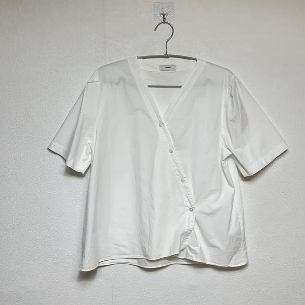 [BUNJANG] LAURENHI White Wrap Blouse / LAURENHI 화이트 랩 블라우스 m