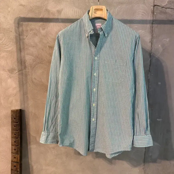 [BUNJANG] Brooks Brothers Seersucker Button-Down Shirt Men's 95 / 브룩스브라더스 시어서커 셔츠 남성95