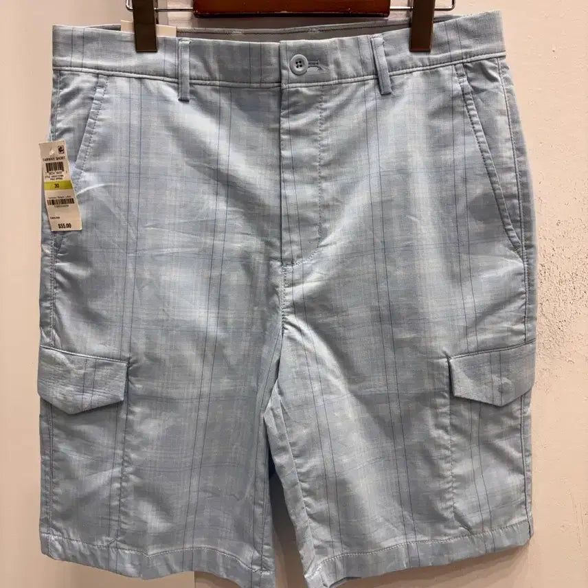 [BUNJANG] Greg Norman Men's Golf Cargo Check Shorts (Size 30) / 그렉노만 30골프반바지 카고체크반바지 기능성 새상품