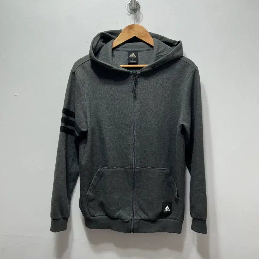 [BUNJANG] Adidas Training Hoodie Zip-up Dark Grey M / 아디다스 트레이닝 후드집업 다크그레이 M