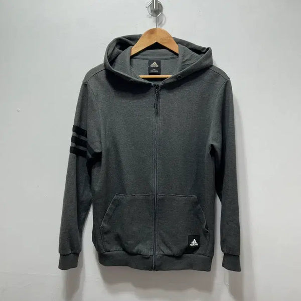 [BUNJANG] Adidas Training Hoodie Zip-up Dark Grey M / 아디다스 트레이닝 후드집업 다크그레이 M