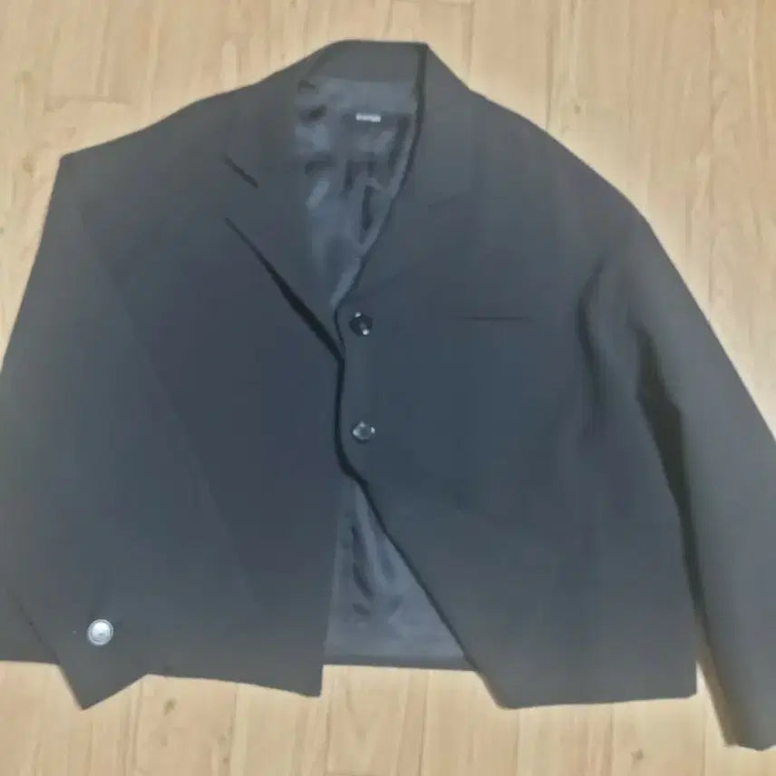 [BUNJANG] SYSTEM Black Loose Fit Crop Jacket M / SYSTEM 블랙 루즈핏 크롭자켓~M