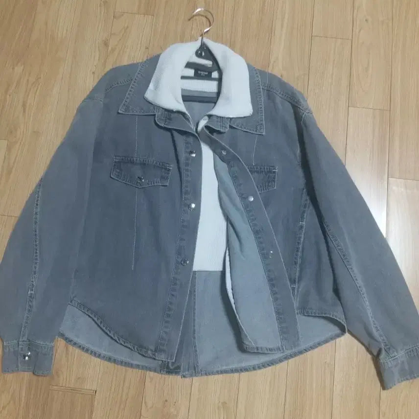 [BUNJANG] SYSTEM Gray Denim Shirt Jacket / SYSTEM 그레이 데님 셔츠 자켓S