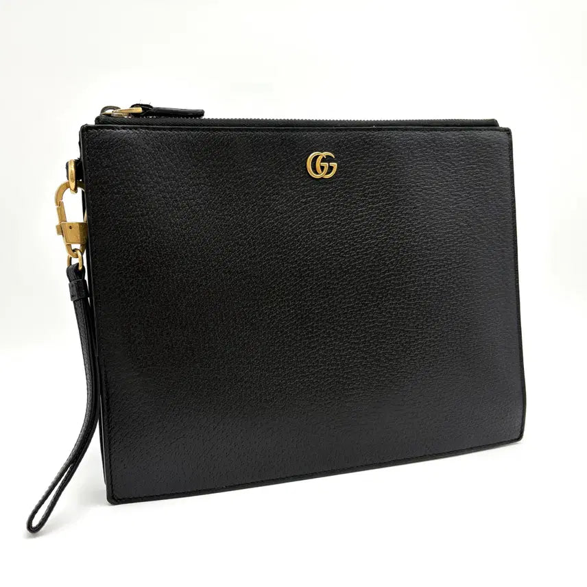 [BUNJANG] Gucci GG Marmont Clutch Bag Black / 구찌 GG 마몬트 클러치백 블랙 (547077)