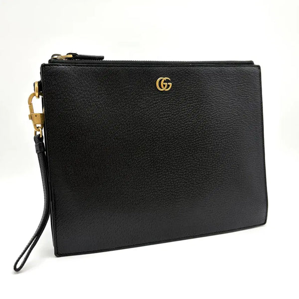 [BUNJANG] Gucci GG Marmont Clutch Bag Black / 구찌 GG 마몬트 클러치백 블랙 (547077)
