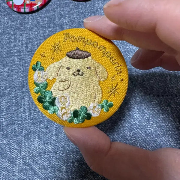 [BUNJANG] Pom Pom Purin Embroidered Can Badge / 폼폼푸린 자수 캔뱃지 판매중