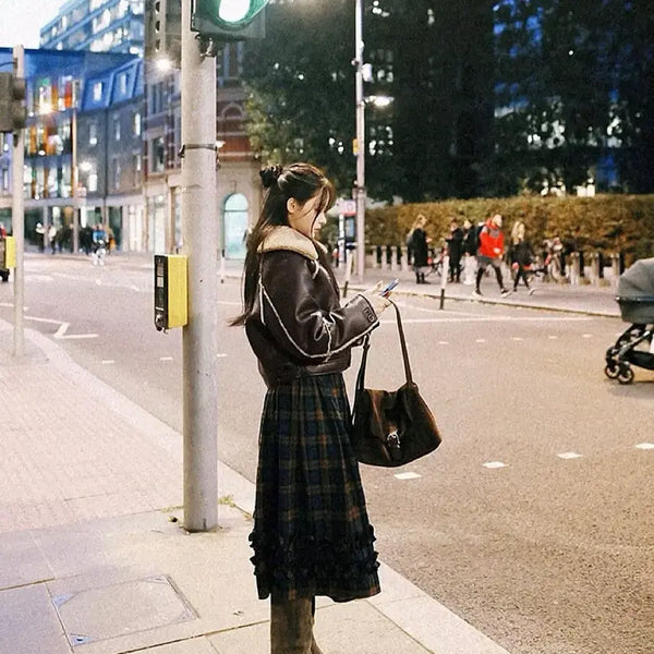 [BUNJANG] Milkcocoa Check Frill Lace Skirt / 밀크코코아 체크 프릴 레이스 스커트