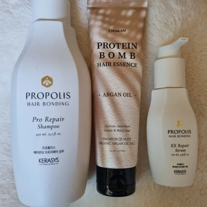 [BUNJANG] Kerasys Propolis Hair Bonding Shampoo & Repair Serum & Protein Bomb Essence Set / 케라시스 프로폴리스헤어본딩샴푸/헤어본딩EX리페어세럼/단백질폭탄에센스