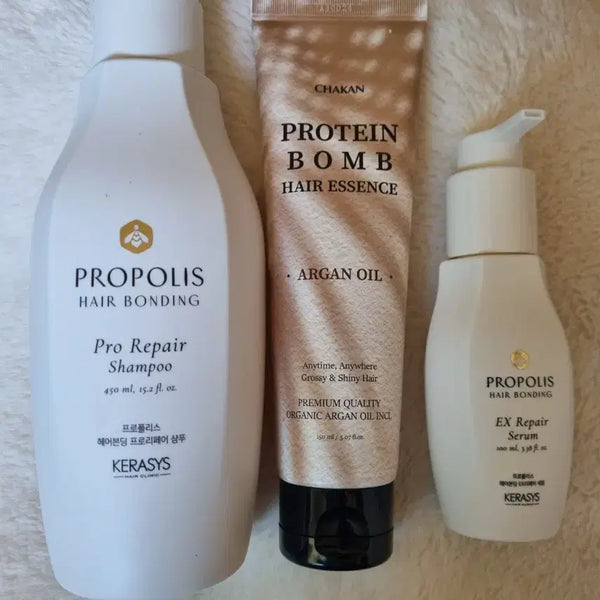 [BUNJANG] Kerasys Propolis Hair Bonding Shampoo & Repair Serum & Protein Bomb Essence Set / 케라시스 프로폴리스헤어본딩샴푸/헤어본딩EX리페어세럼/단백질폭탄에센스