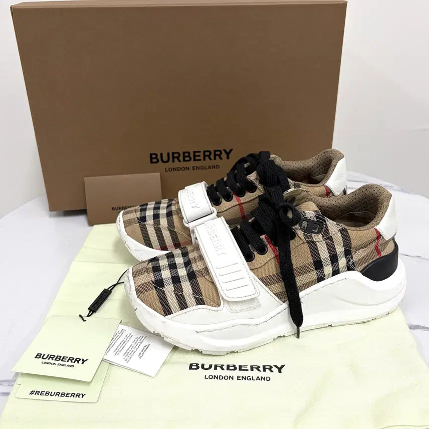 [BUNJANG] Burberry Vintage Check Women's Sneakers / 버버리 체크 여성 스니커즈 35.5사이즈