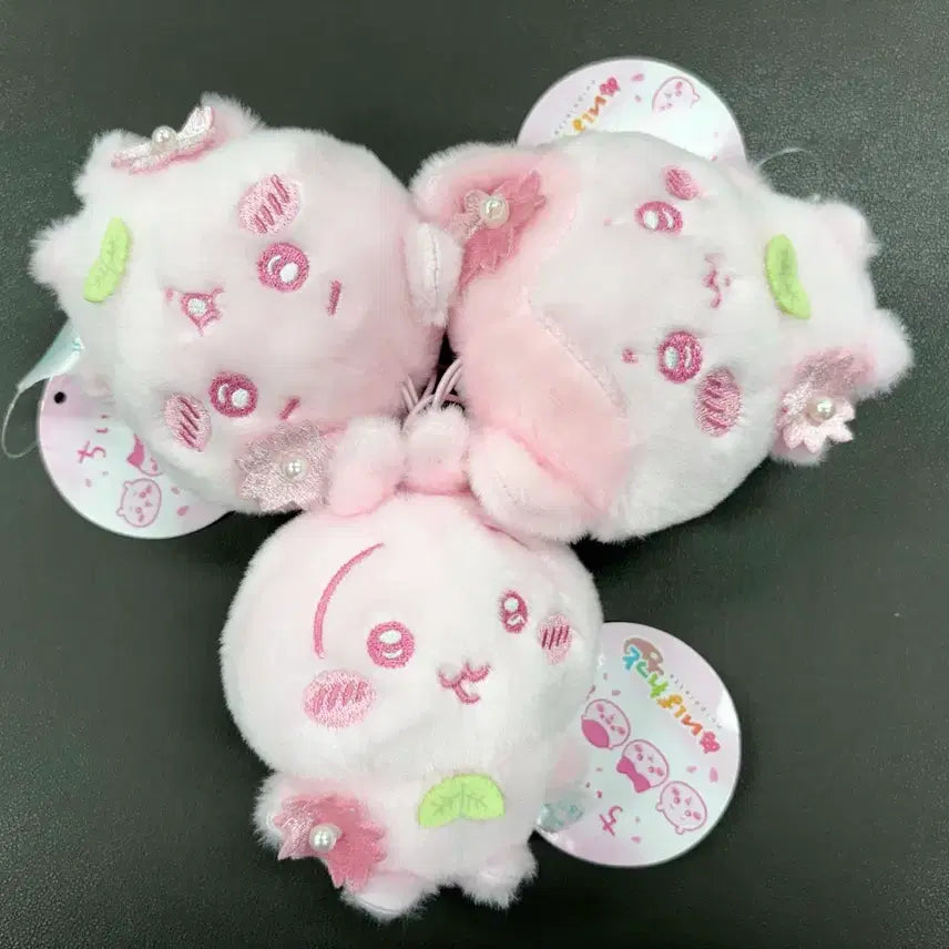 [BUNJANG] Chiikawa Cherry Blossom Edition 10cm Plush Keychain Set / (새상품 10cm 세트) 치이카와 벚꽃 키링 세트