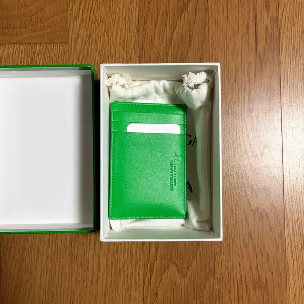 [BUNJANG] Bottega Veneta Calfskin Card Holder Green / 보테가 베네타 카프스킨 카드 홀더 그린
