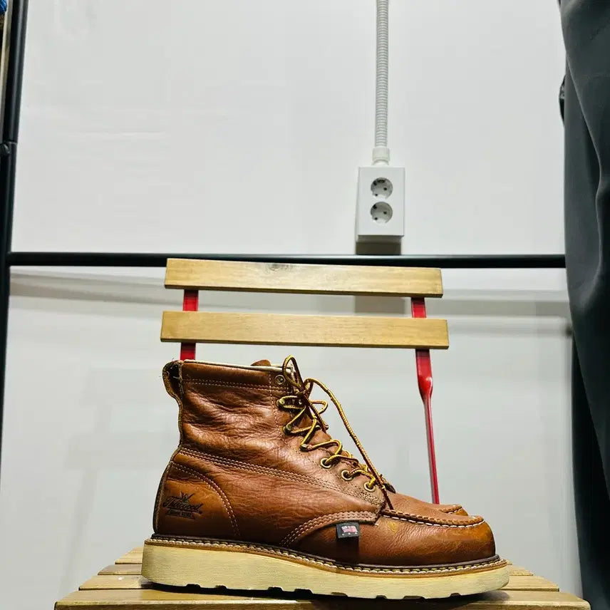 [BUNJANG] Thorogood Men's Moc Toe Boots - Brown / US7.5 255) 쏘로굿 부츠 남성 남자 워커 목토 브라운