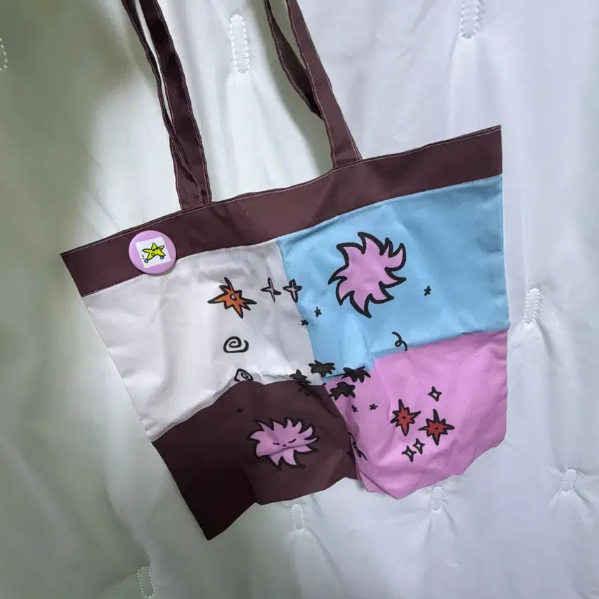 [BUNJANG] Jang Semo Patchwork Eco Bag with Pin Badge Set / 장세모 작가 에코백+핀뱃지 세트