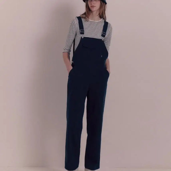 [BUNJANG] Notthing Written Navy Overalls / 낫띵리튼 오버롤 네이비