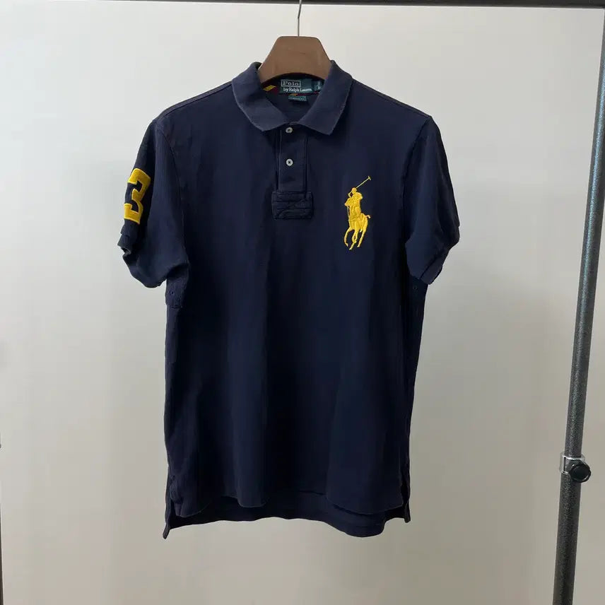 [BUNJANG] Polo Ralph Lauren Navy Big Pony Custom Fit L T-Shirt / (커스텀핏 L) 폴로 랄프로렌 네이비 빅포니 반팔 카라티