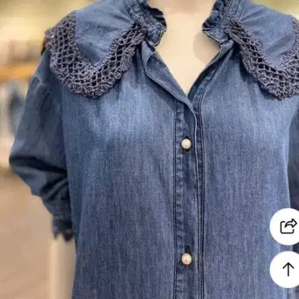 [BUNJANG] Ozssec Sealer Denim Dress / 오즈세컨 세일러 데님 원피스